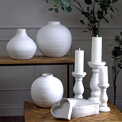 Tiber Matt White Ceramic Vase