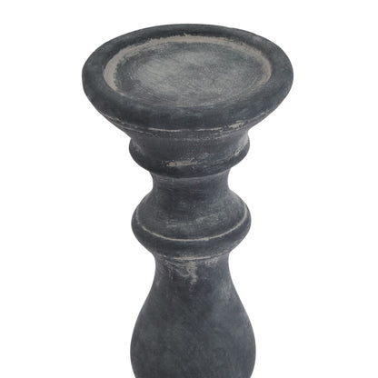 Grey Column Candle Holder