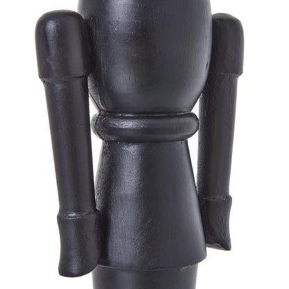 Minimalist Black Wooden Nutcracker Decoration